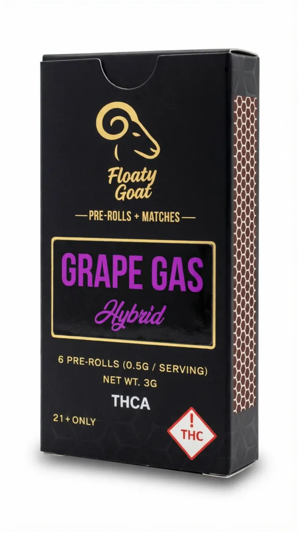 Grape Gas THCa Pre-Roll Pack – 6 Pack + Matches