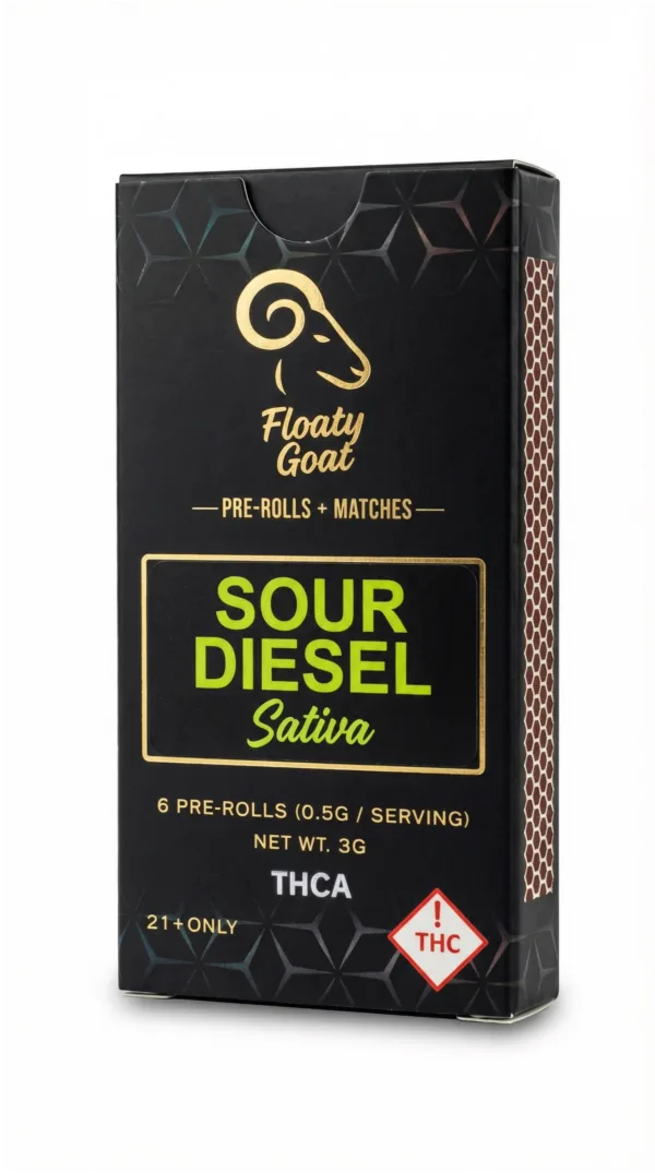 Sour Diesel THCa Pre-Roll Pack – 6 Pack + Matches
