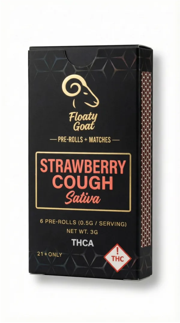 Strawberry Cough THCa Pre-Roll Pack – 6 Pack + Matches