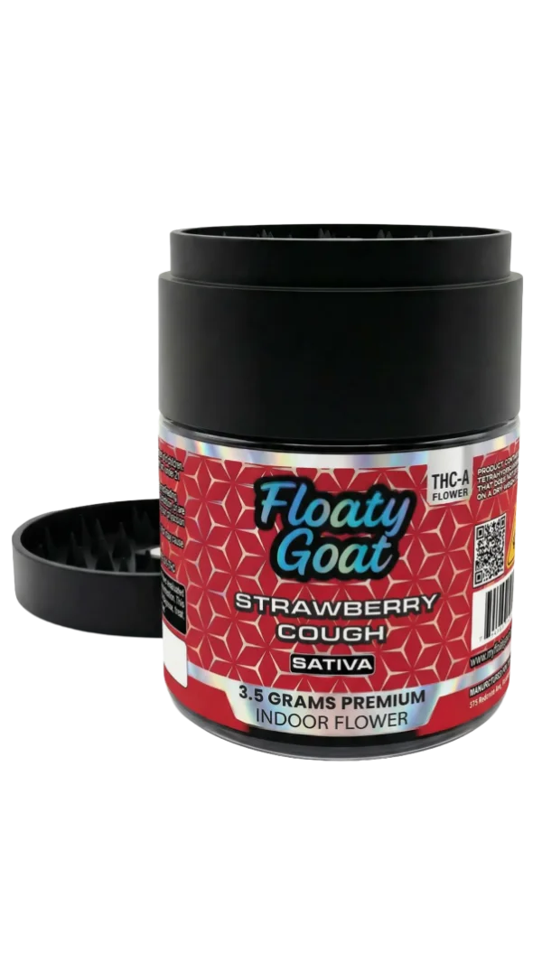 Strawberry Cough THCa Flower Jar – 3.5g with Grinder Lid
